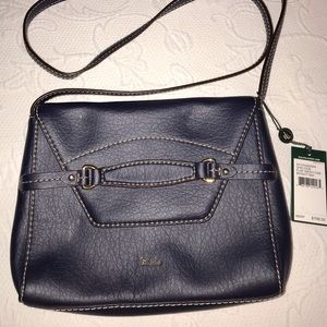 Ralph Lauren Sheldon Flap Crossbody (Genuine Leather - Navy)